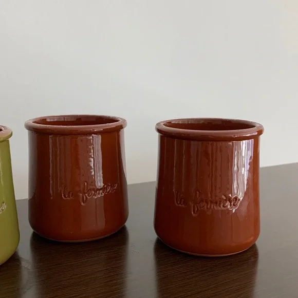 La Fermière Ceramic Yogurt Jars Set -Fall colors - Picture 3 of 5